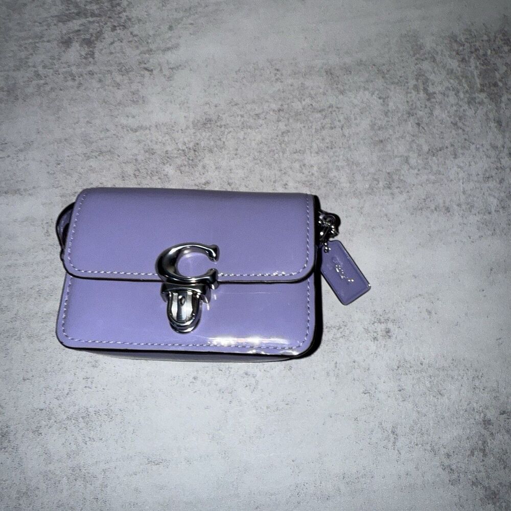 Coach Studio 12 Micro Mini Glovetanned Leather Crossbody Lilac NWT